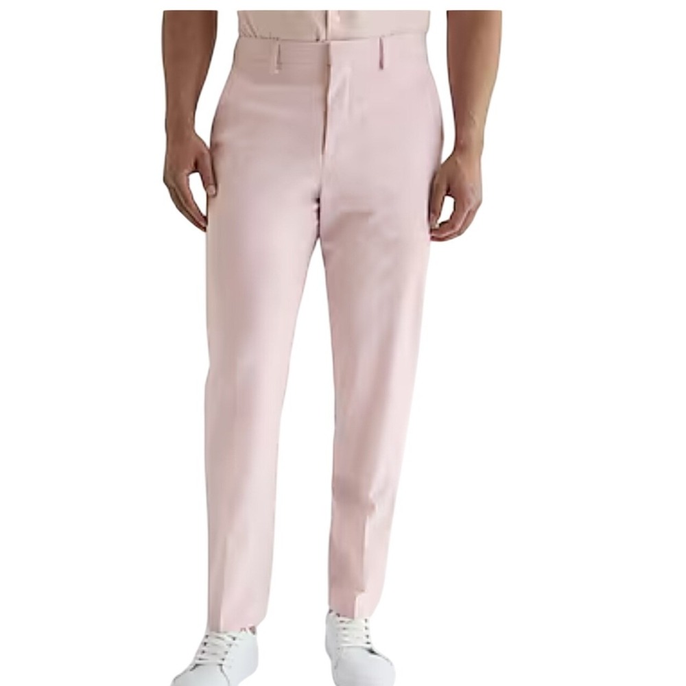 EXPRESS Slim Fit Light Pink Wool Blend Tech Suit Pants Mens Size 31x30 New dress